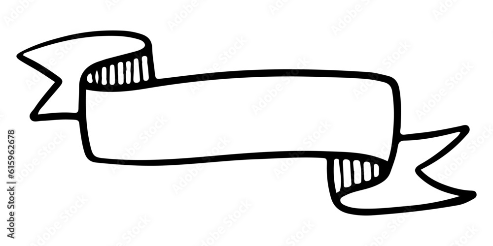 Doodle sketch style of ribbon banner hand drawn illustration. for concept design. Doodle sketch style of ribbon banner hand drawn illustration. for concept design.