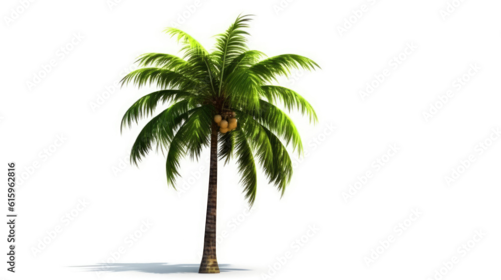Obraz premium palm tree on white created with Generative AI technology