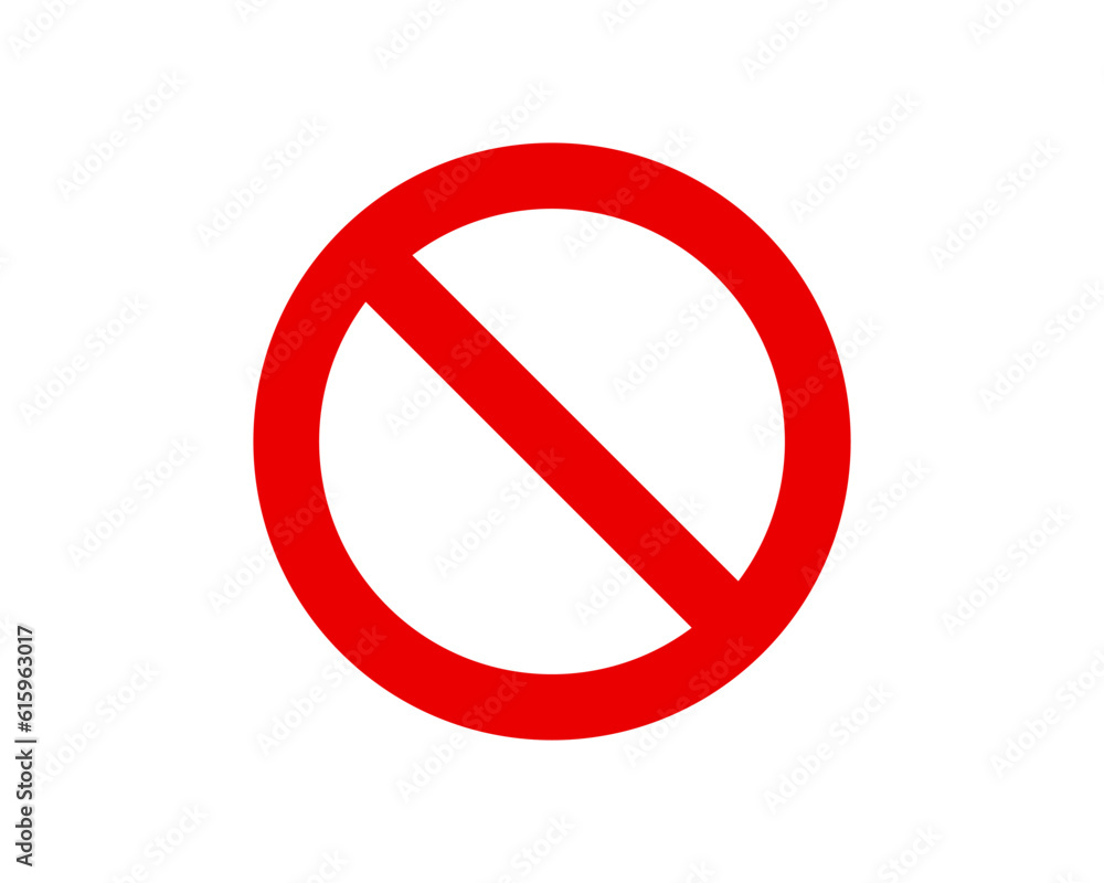 Vector no sign. No symbol. Red warning sign. Prohibition icon. Vector no sign. No symbol. Red warning sign. Prohibition icon.