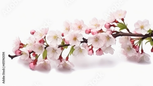 Sakura branch on white background created with Generative AI technology