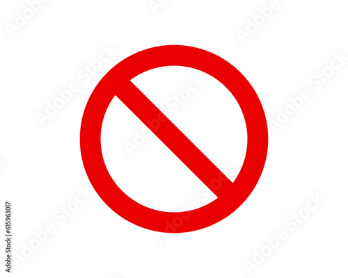 Vector no sign. No symbol. Red warning sign. Prohibition icon.