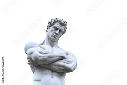 man statue act like thinking isolated on white