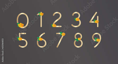 Rose. thin font, numbers font