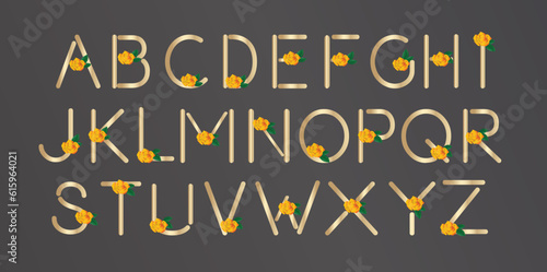 Rose elegant font, alphabet letters font 