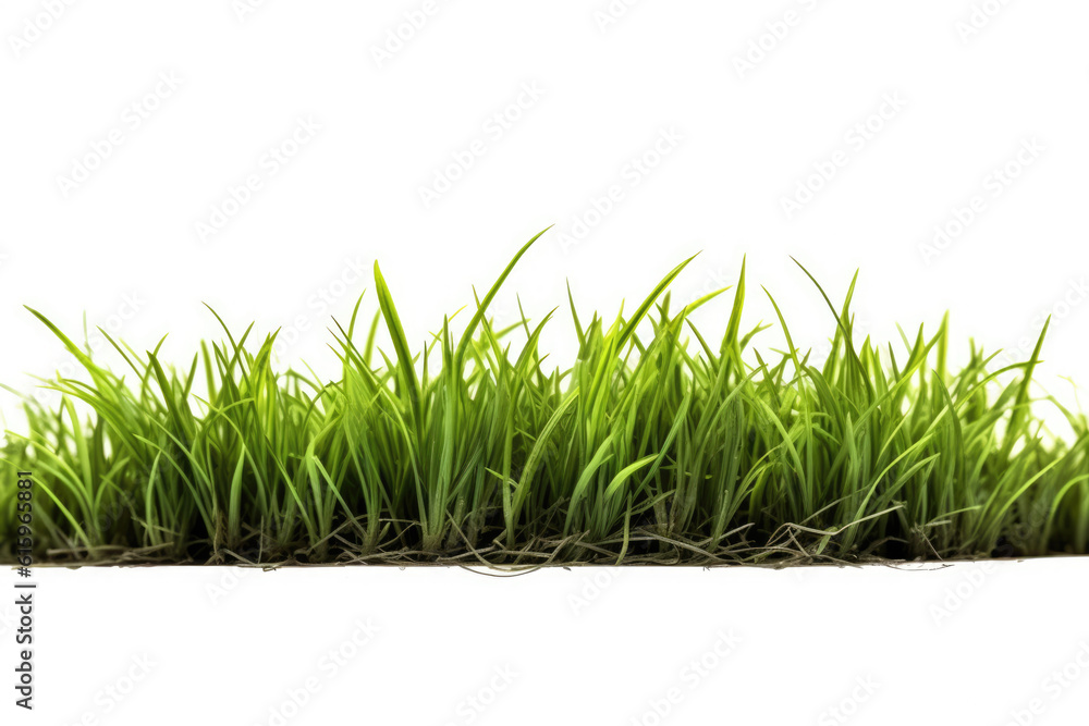 grass on ground isolated on white created with Generative AI technology grass on ground isolated on white created with Generative AI technology