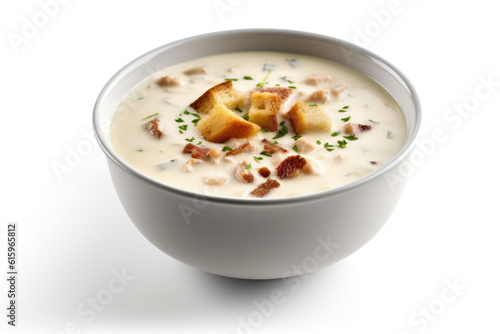 Clam Chowder isolated created with Generative AI technology