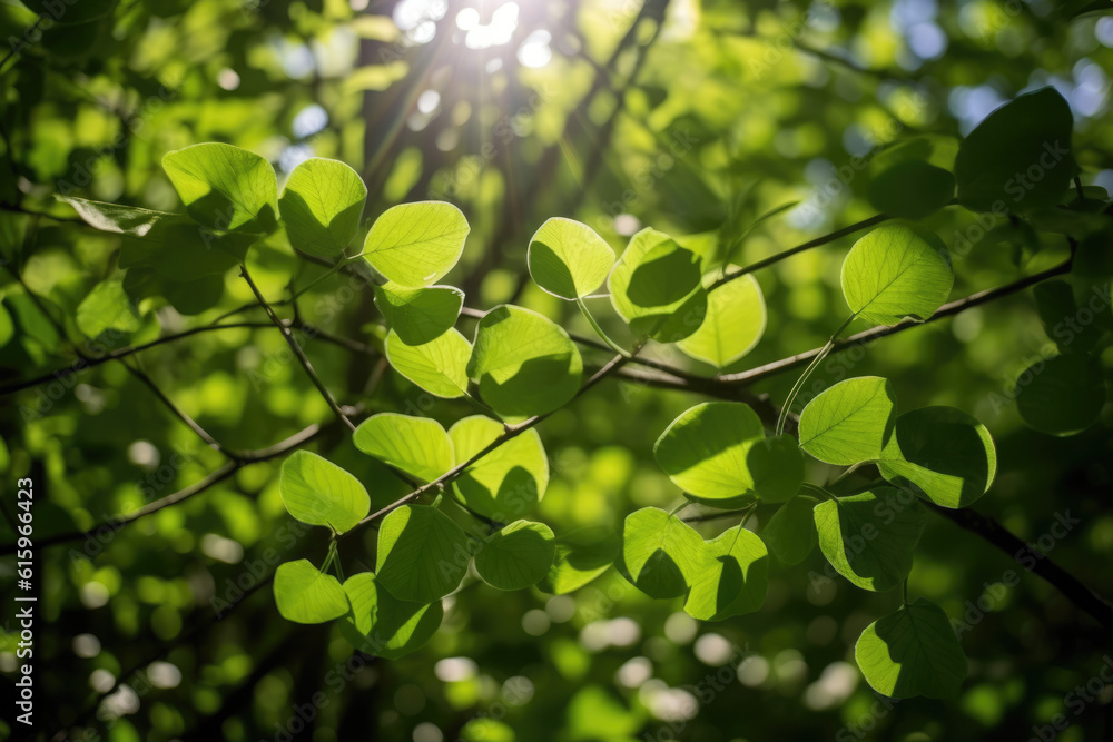 tree leaf shade and sunlight created with Generative AI technology