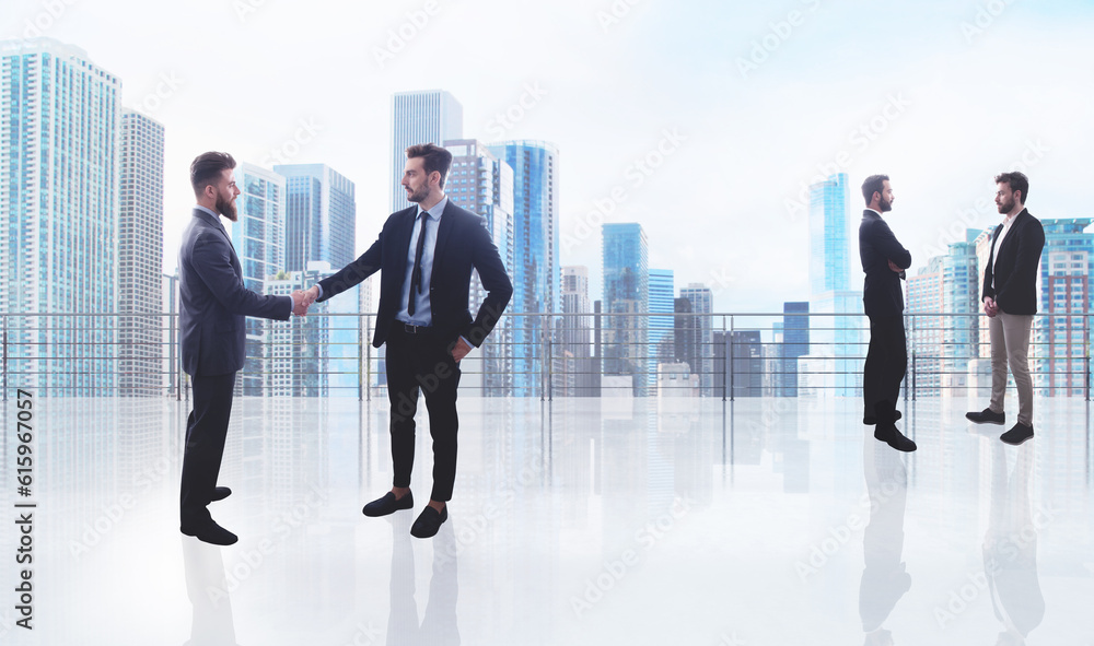 Business handshake of businessmen. Concept of teamwork and partnership