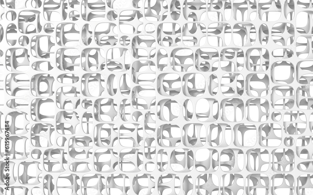 White abstract organic background. 3D render, soft shadows