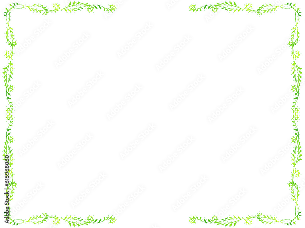 シンプルでかわいい手描きの植物のイラストフレーム シンプルでかわいい手描きの植物のイラストフレーム
