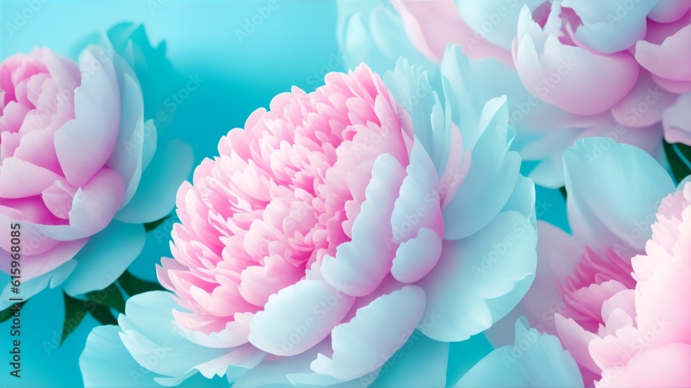Beautiful pink flowers peonies blossoms