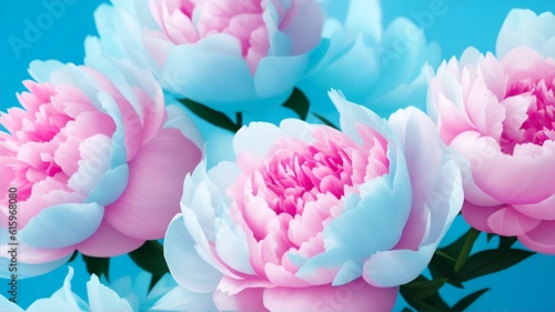 Close-up of Beautiful pink peonies flowers