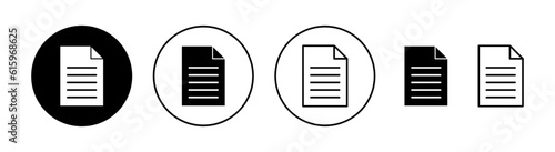 Document icon set for web and mobile app. Paper sign and symbol. File Icon