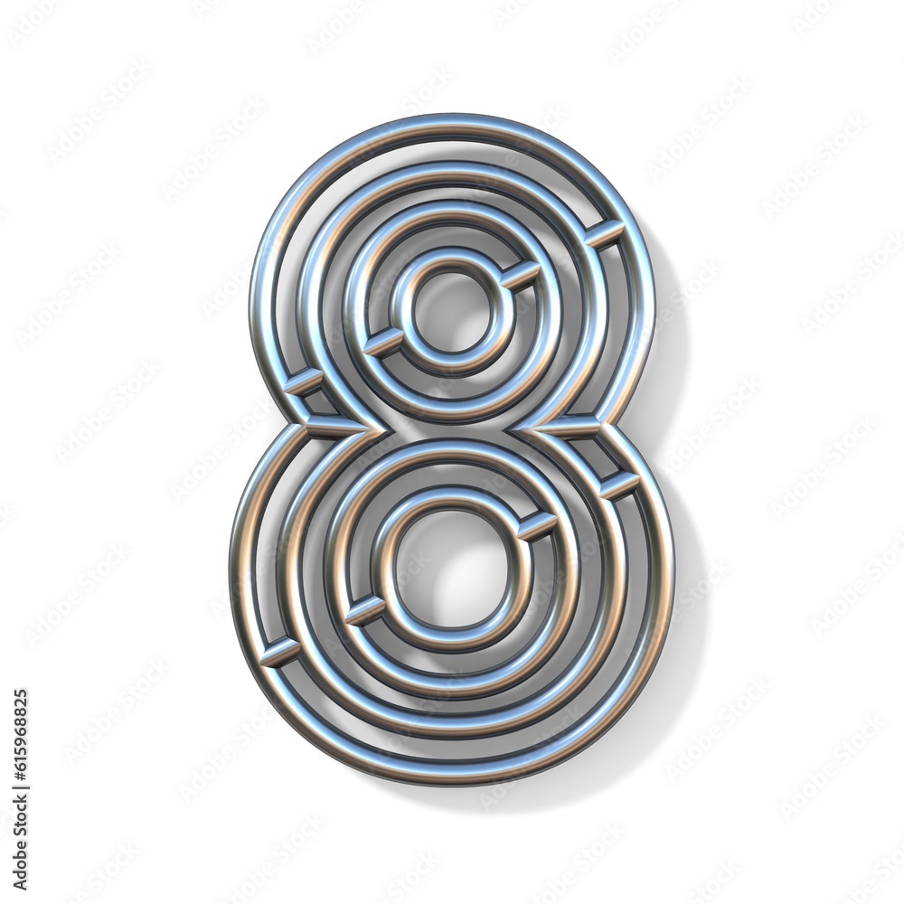 Wire outline font number 8 EIGHT 3D rendering illustration isolated on white background Wire outline font number 8 EIGHT 3D rendering illustration isolated on white background