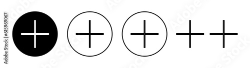 Plus Icon set for web and mobile app. Add plus sign and symbol