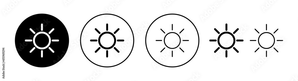 Sun icon set for web and mobile app. Brightness sign and symbol. Sun icon set for web and mobile app. Brightness sign and symbol.