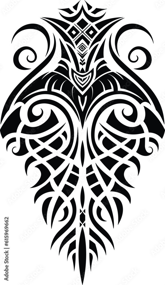 tribal pattern tattoo black and white vector design isolated on white background, illustration abstract pattern on white background, tribal tattoo art 
