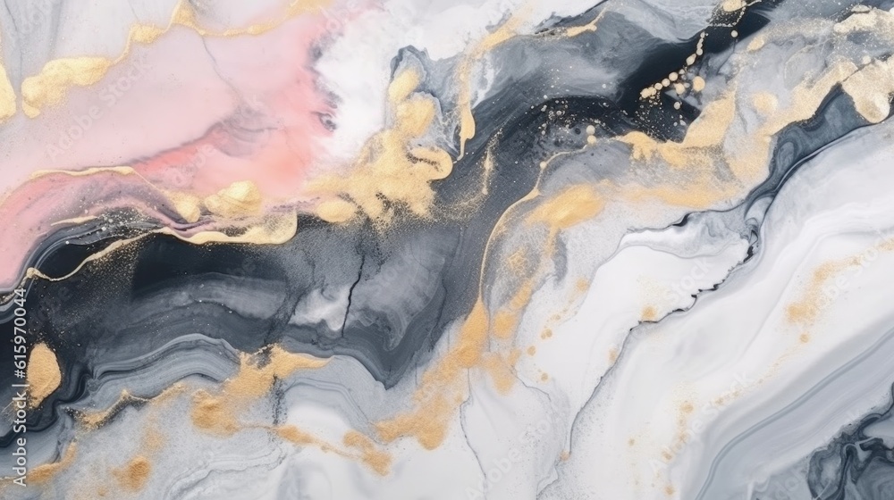 Luxury abstract fluid art painting in alcohol ink made with Generative AI