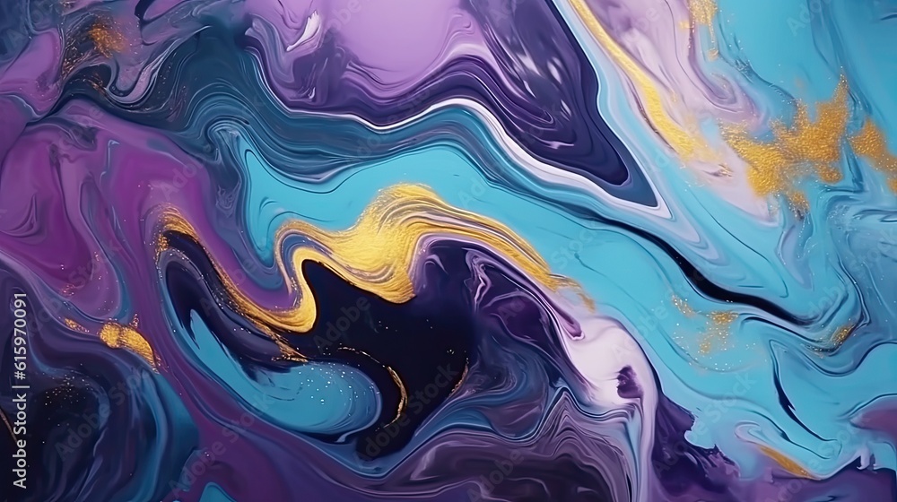 Fototapeta premium Liquid marble texture mixture of acrylic paints made with Generative AI