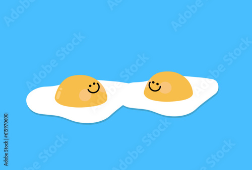 Cute Sunny Side Egg Vector Illustration 