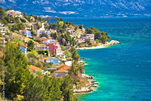 Makarska riviera turquoise coastline view, tourist destination in Dalmatia, Croatia