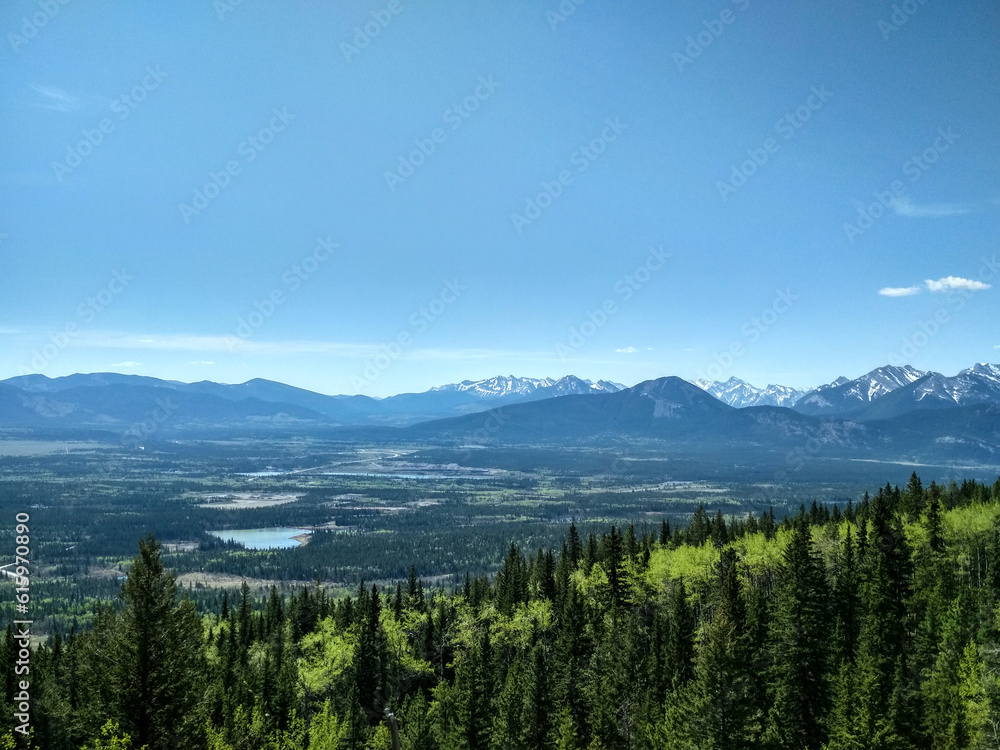 Hiking views from Mount John Laurie Yamnuska overlooking the foothills and prairies of Alberta