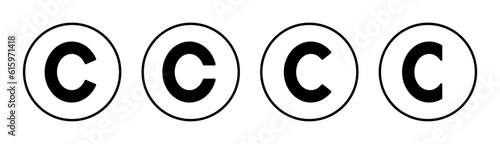 Copyright icon set illustration. copyright sign and symbol