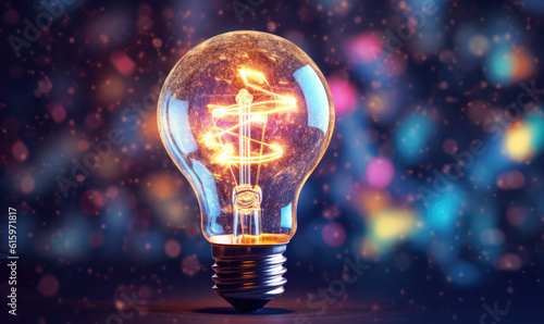 Glowing brain inside a light bulb represents the power of inspiration and the potential for innovative thinking. 