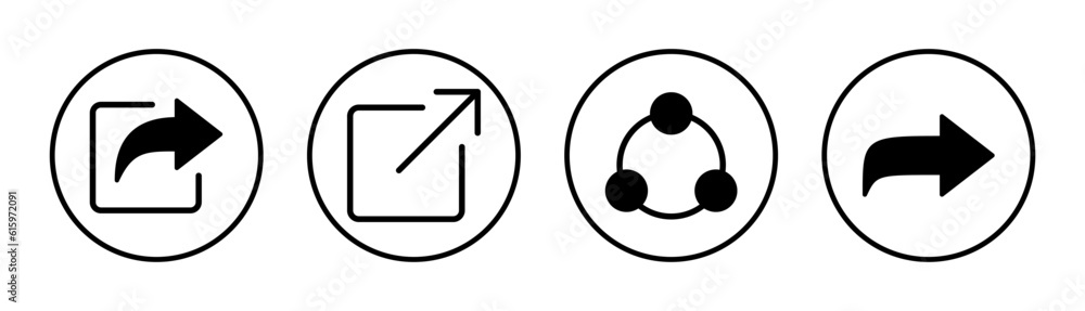 Share icon set illustration. Sharing sign and symbol Share icon set illustration. Sharing sign and symbol