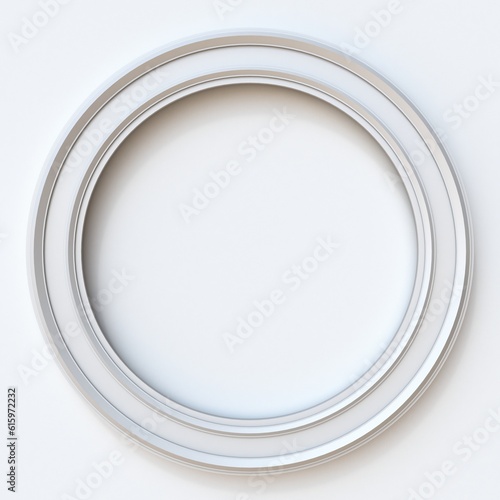White picture frame circular 3D rendering illustration isolated on white background