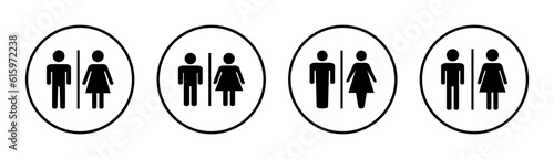 Toilet icon set illustration. Girls and boys restrooms sign and symbol. bathroom sign. wc, lavatory