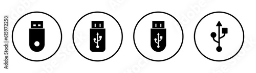 Usb icon set illustration. Flash disk sign and symbol. flash drive sign.
