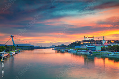 Cityscape image of Bratislava, capital city of Slovakia during sunset. © Designpics