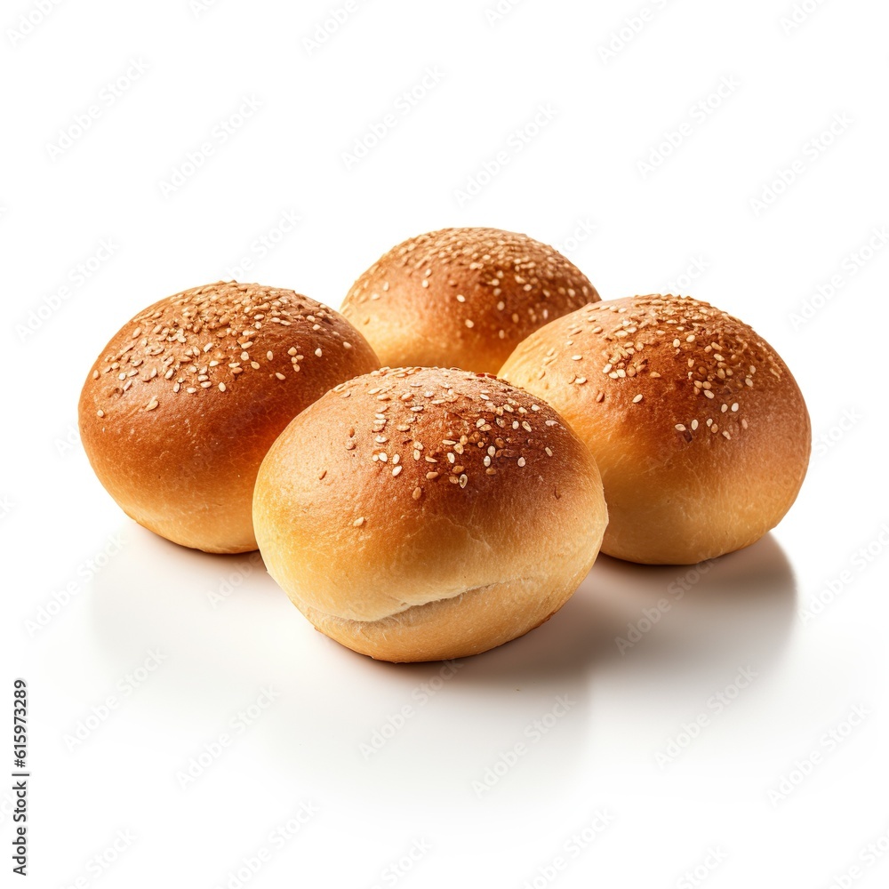 Bread rolls isolated on white background | Generative AI Bread rolls isolated on white background | Generative AI