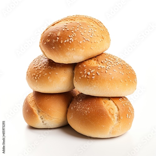 Bread rolls isolated on white background | Generative AI