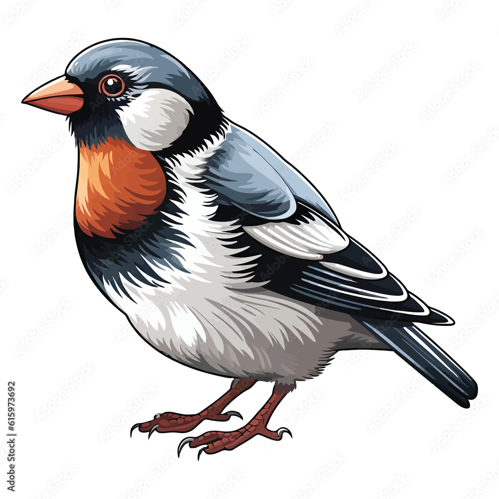 Naklejka premium Vibrant Plumage: 2D Art Depicting the Adorable Zebra Finch