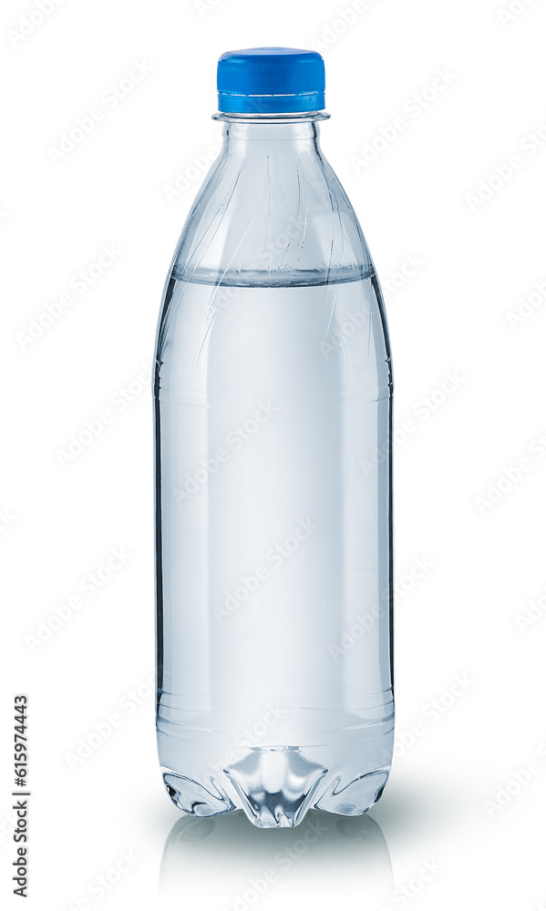 Closed plastic water bottle isolated on white background Closed plastic water bottle isolated on white background