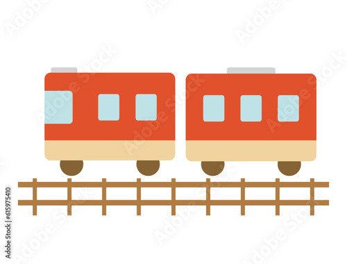 汽車や電車と線路をイメージしたイラスト