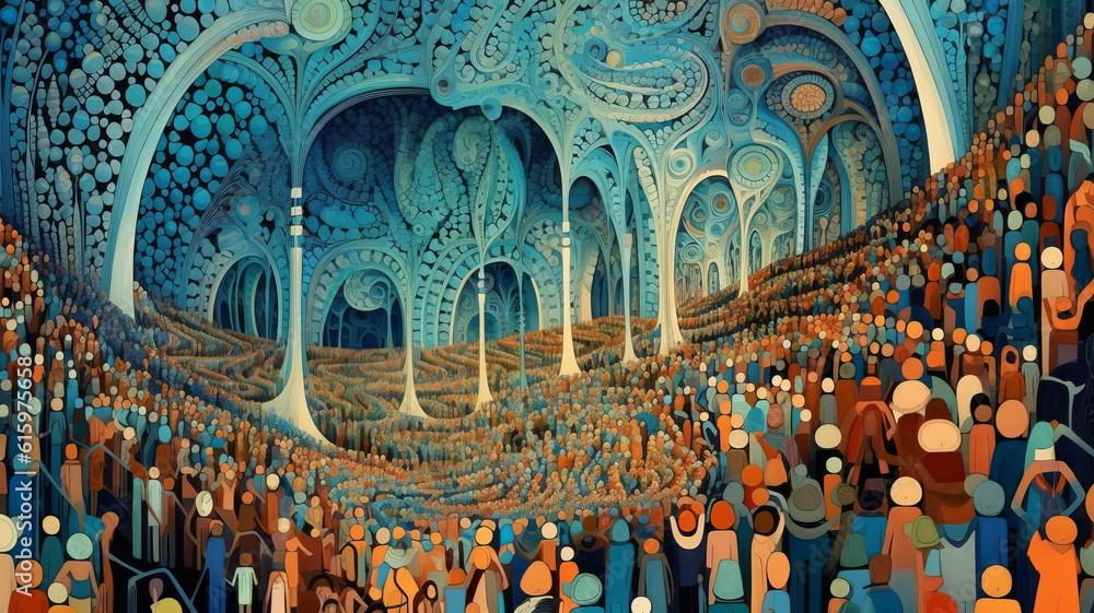 Obraz premium 群衆イメージ,Generative AI AI画像