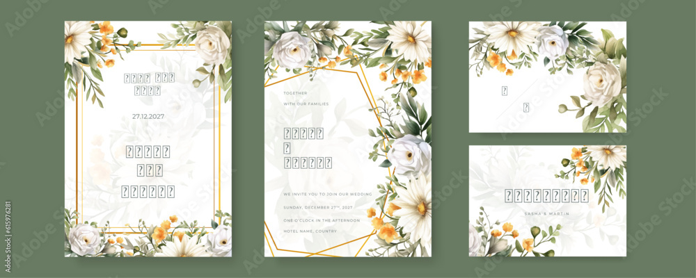 colorful colourful floral flower vector elegant hand drawing wedding invitation floral design watercolor
