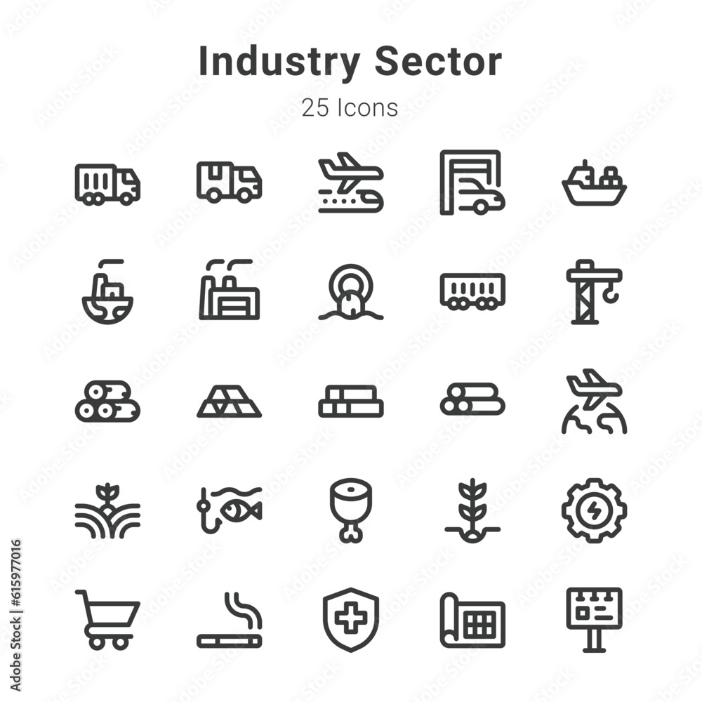 icons collection on industry sector