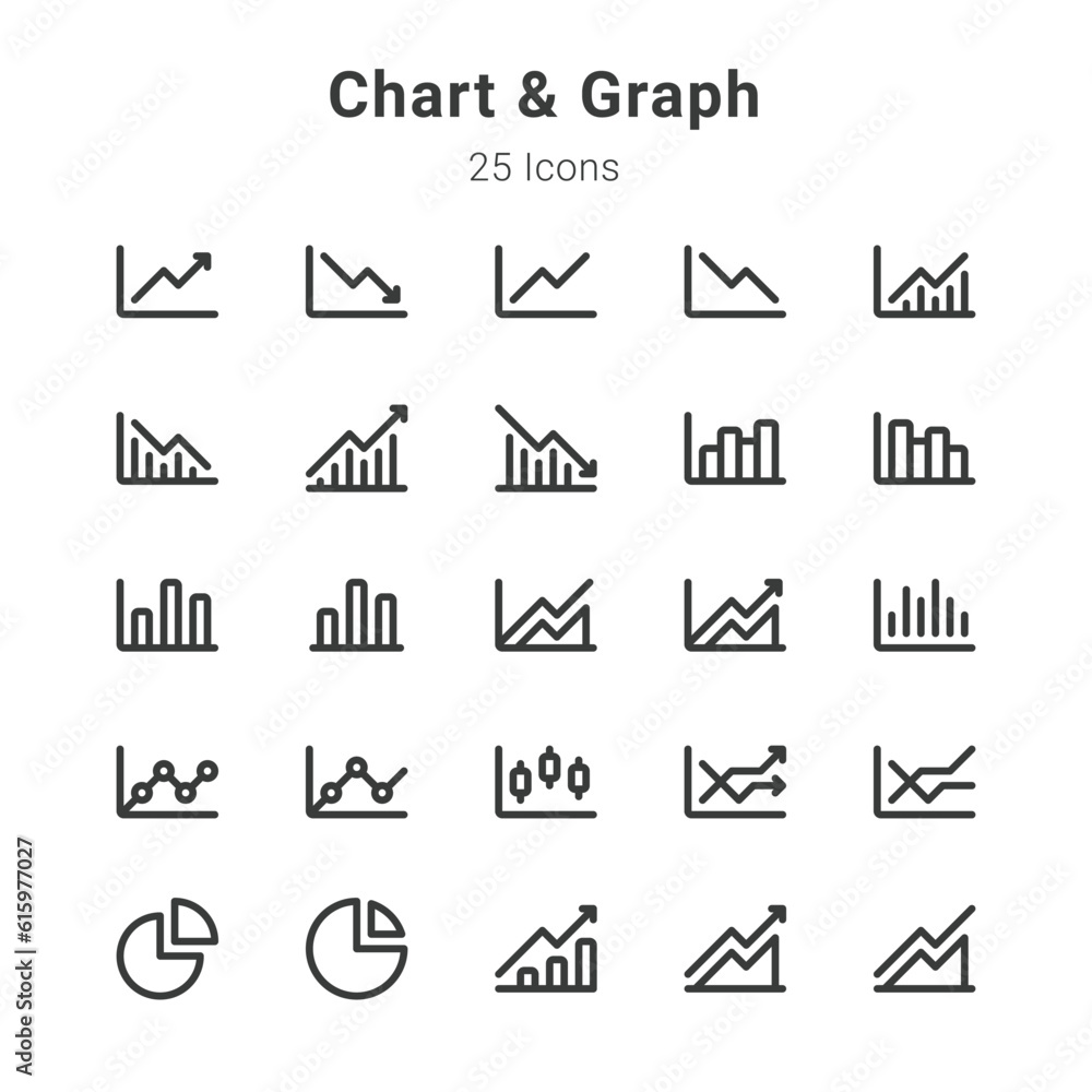 Icons collection on chart & graph Icons collection on chart & graph