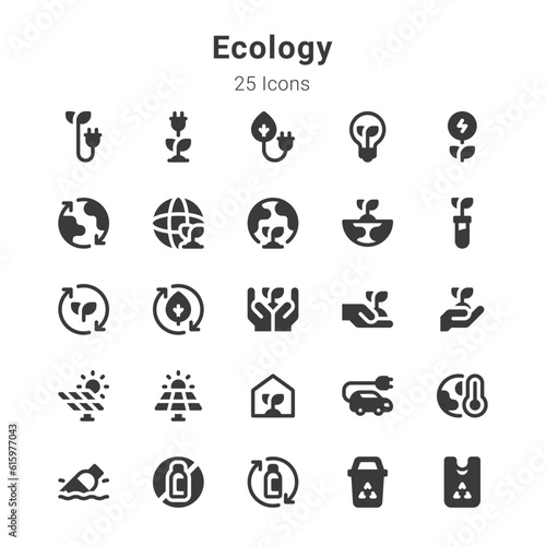 Icons collection on ecology