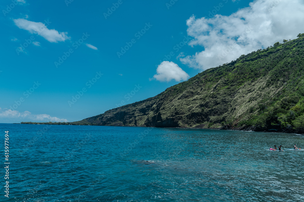 Kealakekua Bay, Big island, Hawaii. Kealakekua Bay is located on the Kona coast of the island of Hawaiʻi. , Captain James Cook