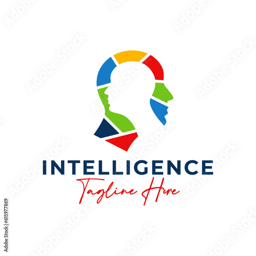 two heads human intelligence logo