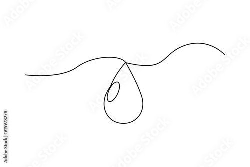 Continuous line drawing of drop. Water drop line icon. Water drop Continuous line icon. Vector illustration