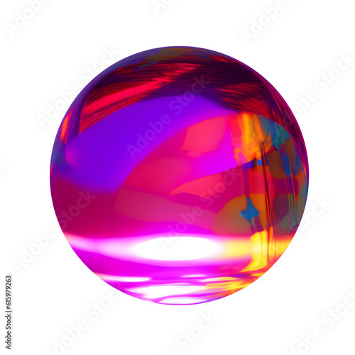 Colorful crystal orb ball created using generative ai