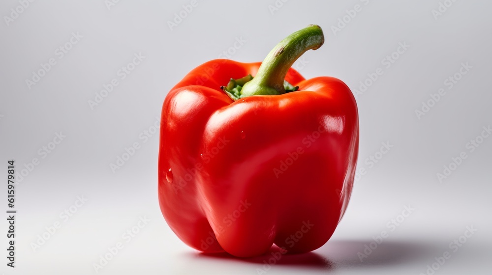 Red sweet pepper on the white background. Created with Generative AI technology. Red sweet pepper on the white background. Created with Generative AI technology.