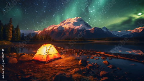 camping in the mountains