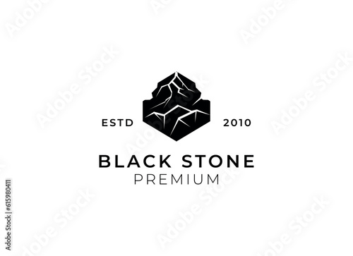 Black stone premium marble logo design. Stone logo vector